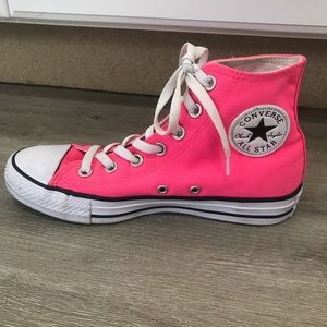 pink high top converse